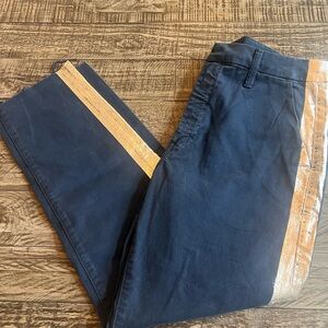 MOTHER Blue and silver stripedChinos with Classic Style frayed hem 28 stretchy